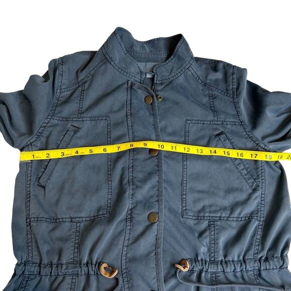 Hinge Utility Jacket Womens Size M Navy Wash Slate Blue Military Lightweight - Picture 8 of 10